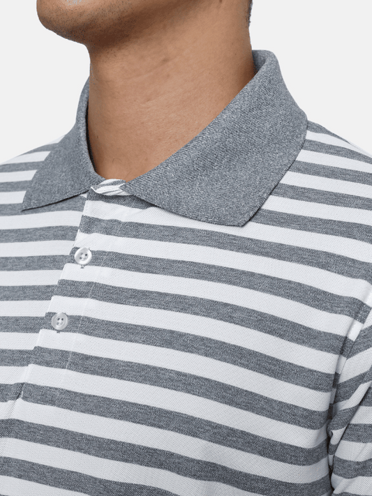 Performance Polo - Grey Stripes