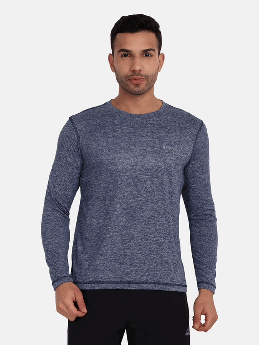 Essential Long Sleeves Tees - Blue Melange