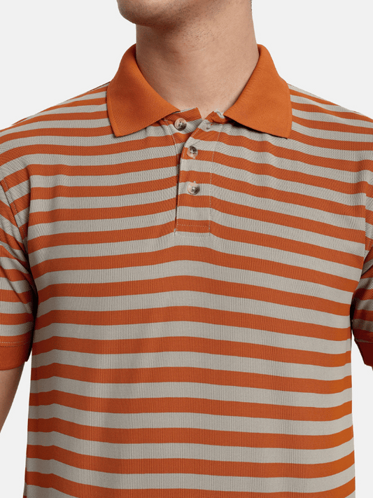 Polo Performance T Shirts - Orange Stripes