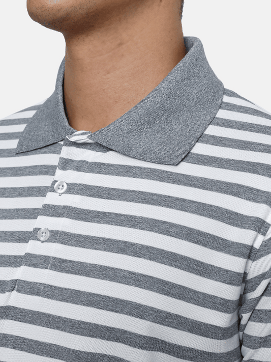 Polo Performance T Shirts - Grey Stripes