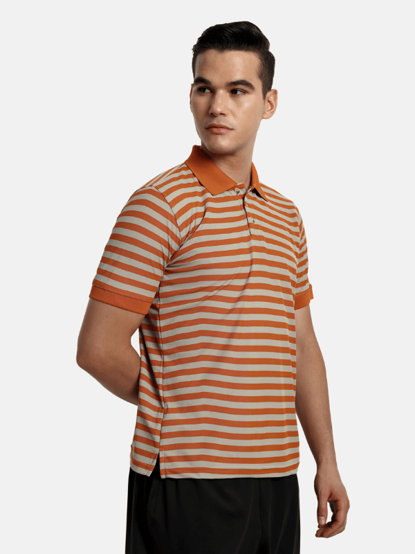 Polo Performance T Shirts - Orange Stripes